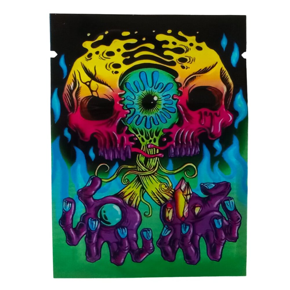 5 Trippy Mylar Bags, Herbal Psychedelic Zip Lock Printed Pouches, Space, Alien.. - Picture 16 of 16